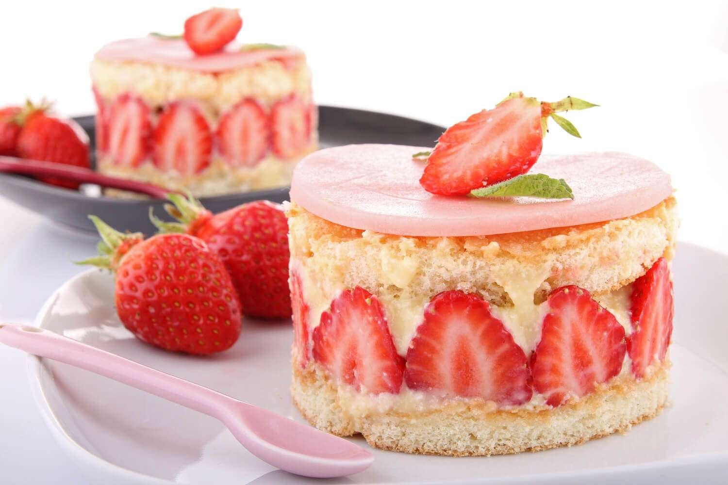 a strawberry cake on a plate